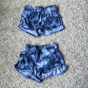 Two girls size M tie dye shorts
